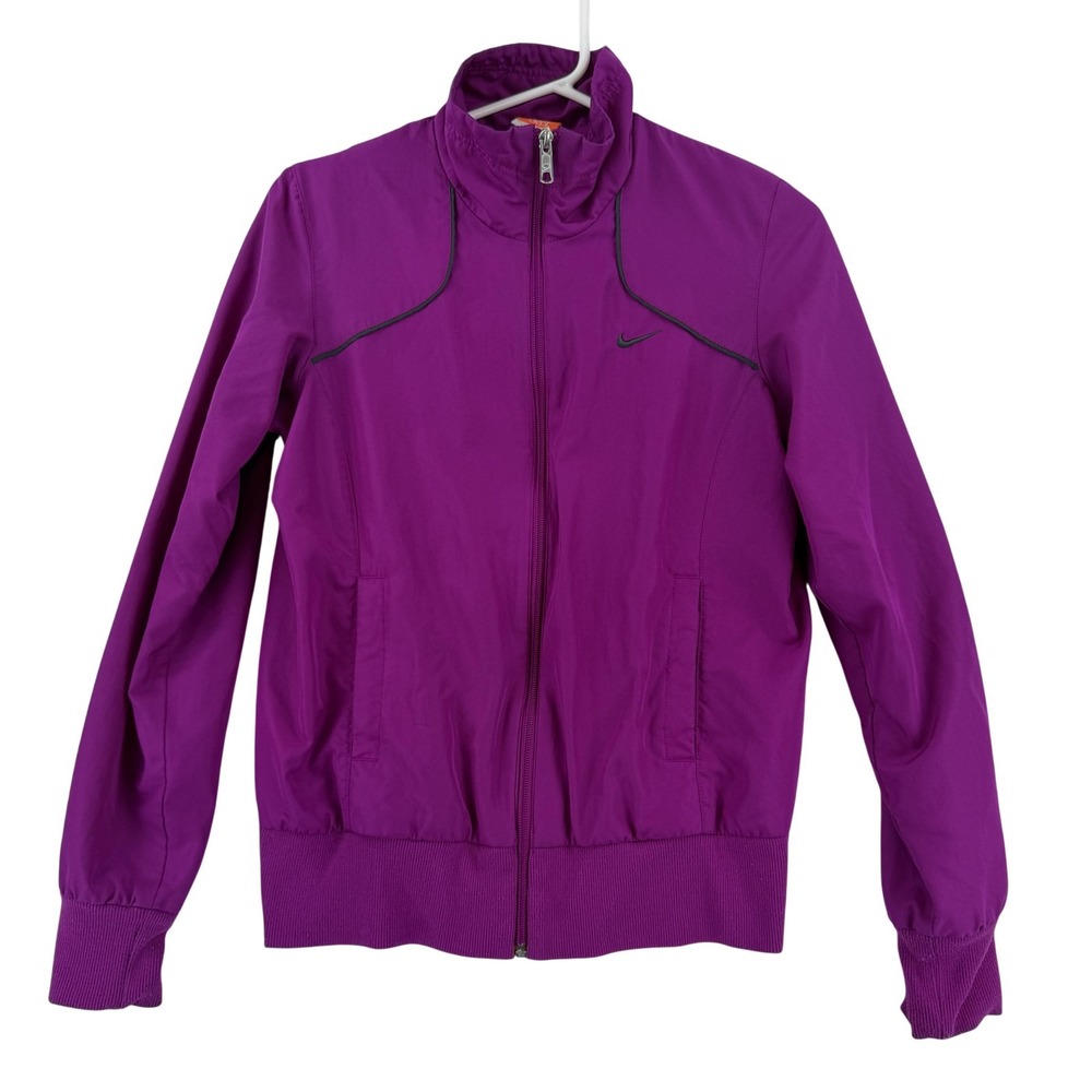 Nike Jacket Womens Small Purple Track Full Zip Mesh Lined Running Athletic